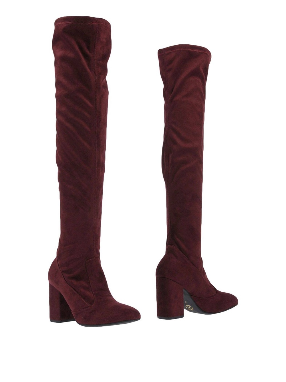 OROSCURO Women's Over-the-Knee Stretch Boots in Burgundy, Size 7